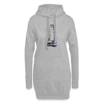 Foiling Moth Segelboot Foilsegeln Segeljolle Motte - Hoodie-Kleid - Grau meliert - Vorne