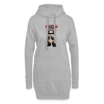 T-shirt humor Panda USA Streetwear Patriotique - Sweat-shirt à capuche long Femme - gris chiné - Devant