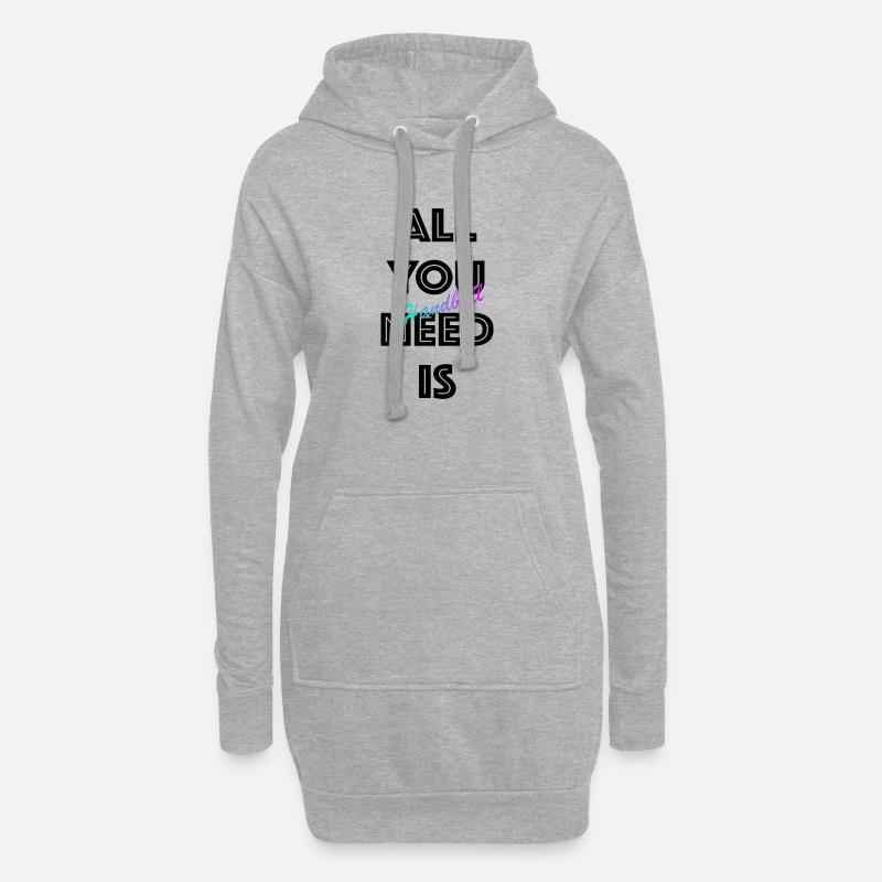 Handball Gradient Script - Hoodie Dress - heather grey