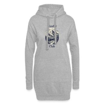Hiking Club Vintage Mountains Design - Sweat-shirt à capuche long Femme - gris chiné - Devant