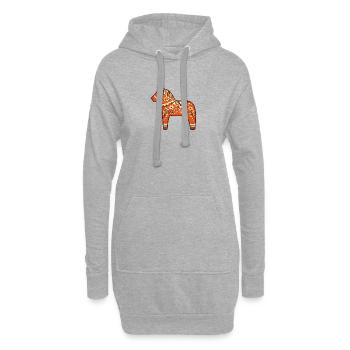 Retro 70s Swedish Dala Horse Folk Art Design - Hoodie-Kleid - Grau meliert - Vorne