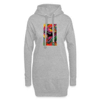 Dinosaurier - Hoodie-Kleid - Grau meliert - Vorne