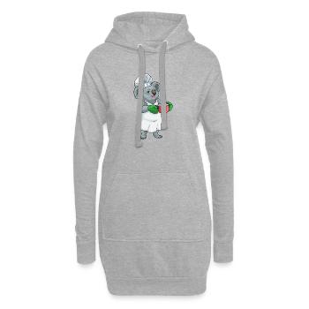Cuisson en marmite de koala - Sweat-shirt à capuche long Femme - gris chiné - Devant