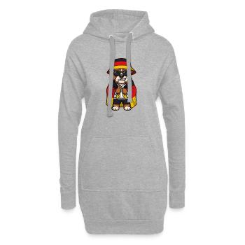 Deutschland Cartoon Hund Bulldogge Cool & Stylisch - Hoodie-Kleid - Grau meliert - Vorne