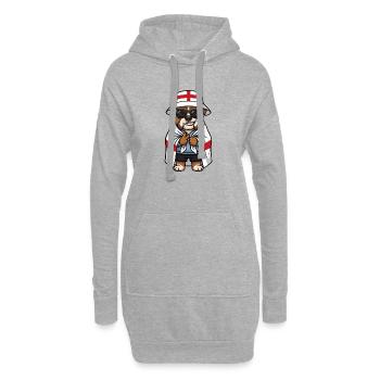 Bouledogue de chien animé anglais cool et stylé - Sweat-shirt à capuche long Femme - gris chiné - Devant