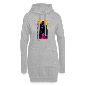 gorille - Sweat-shirt à capuche long Femme - gris chiné - Devant