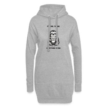 Its Fine Im Fine Kaffee Faultier Humor - Hoodie-Kleid - Grau meliert - Vorne