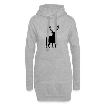 Hirsch - Hoodie-Kleid - Grau meliert - Vorne