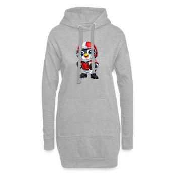 Joueur de football américain des Penguins mignons - Sweat-shirt à capuche long Femme - gris chiné - Devant