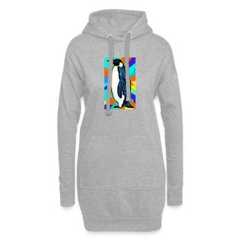 pingouin - Sweat-shirt à capuche long Femme - gris chiné - Devant