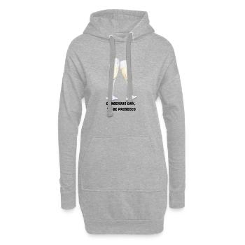 Prosecco Gläser - Hoodie-Kleid - Grau meliert - Vorne
