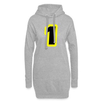 1 Symbole numérique - Sweat-shirt à capuche long Femme - gris chiné - Devant