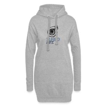 Turbo Life – Haut de vie rapide - Sweat-shirt à capuche long Femme - gris chiné - Devant