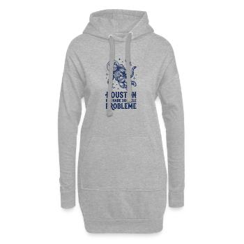 Astronauten Katze Houston so viele Probleme - Hoodie-Kleid - Grau meliert - Vorne