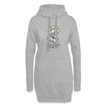 Dino-Mite Flug: Regenbogenballons - Hoodie-Kleid - Grau meliert - Vorne