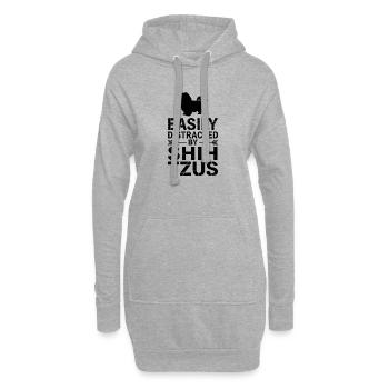 Shih Tzu Sprüche Hunde Lustiges Shih Tzu Geschenk  - Hoodie-Kleid - Grau meliert - Vorne