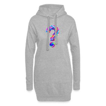 Fragezeichen - Hoodie-Kleid - Grau meliert - Vorne