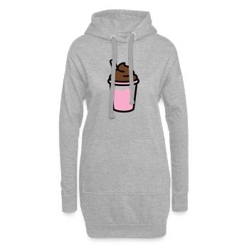 Eiskaffee Smoothie Logo - Hoodie-Kleid - Grau meliert - Vorne