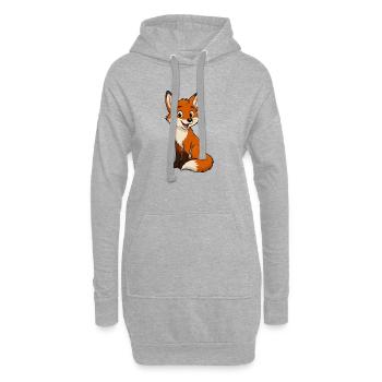 Dessin animé câlin de Fox - Sweat-shirt à capuche long Femme - gris chiné - Devant