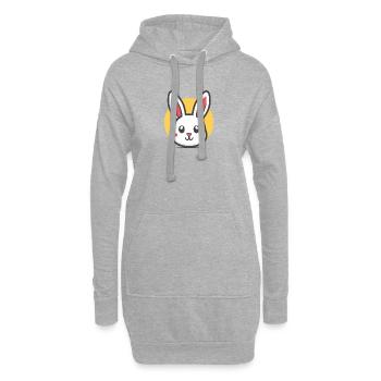 Pouvoir du lapin - Sweat-shirt à capuche long Femme - gris chiné - Devant