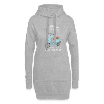 Wenn du keinen besitzt Scooter Roller Geschenk - Hoodie-Kleid - Grau meliert - Vorne