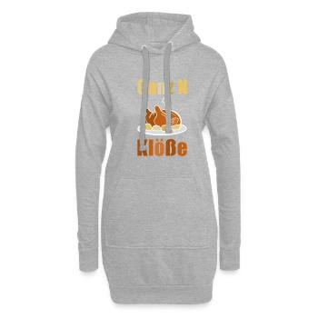 Klos Gänsebraten Braten Essen Geschenk - Hoodie-Kleid - Grau meliert - Vorne