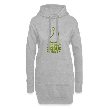 Angler Angelhaken Angelrute Sportfischer - Hoodie-Kleid - Grau meliert - Vorne