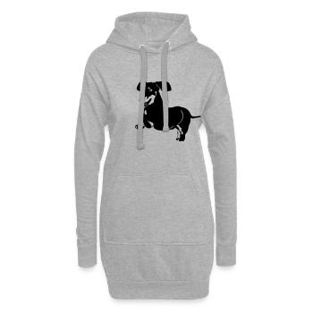 Dackel - Hoodie-Kleid - Grau meliert - Vorne