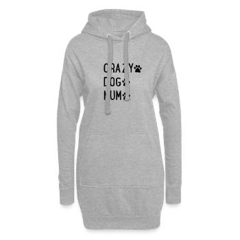 Maman de chiens - Sweat-shirt à capuche long Femme - gris chiné - Devant