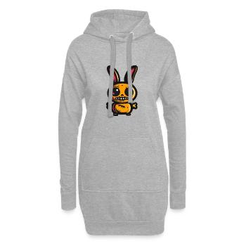Lapin Halloween Bande Dessinée Zombie - Sweat-shirt à capuche long Femme - gris chiné - Devant