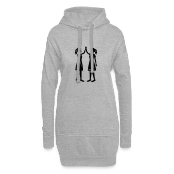 Freundschaft Mädels Beste Freundin - Hoodie-Kleid - Grau meliert - Vorne