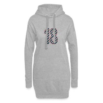 18. 18 ANS. 18e ANNIVERSAIRE. ANNIVERSAIRE 18 ANS. - Sweat-shirt à capuche long Femme - gris chiné - Devant