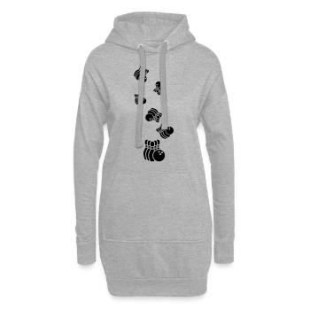 Kegeln Kegel Icon - Hoodie-Kleid - Grau meliert - Vorne