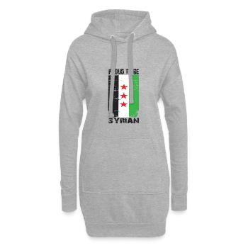 Proud To Be Syrian Geschenk Heimat Syrien Liebe - Hoodie-Kleid - Grau meliert - Vorne