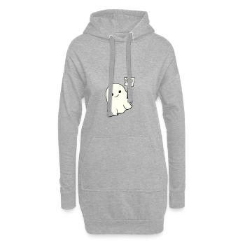 Le fantôme mignon si mignon - Sweat-shirt à capuche long Femme - gris chiné - Devant