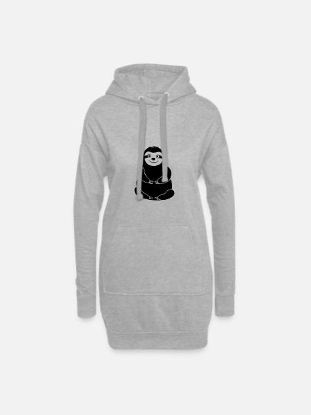 Faultier Buddha - Hoodie-Kleid - Grau meliert