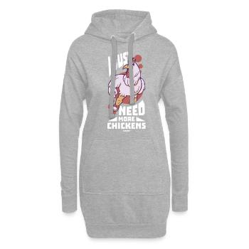 Poulet - Sweat-shirt à capuche long Femme - gris chiné - Devant