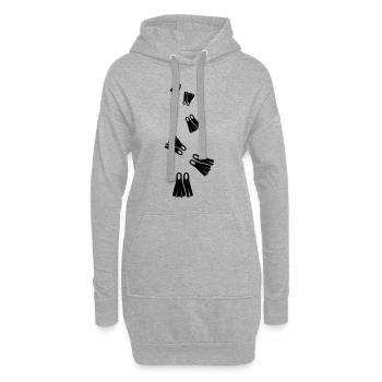 Taucherflossen Taucher silhouette - Hoodie-Kleid - Grau meliert - Vorne
