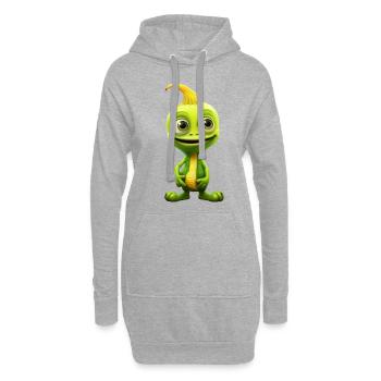 Green Alien & Pumpkin: Rencontre inattendue - Sweat-shirt à capuche long Femme - gris chiné - Devant