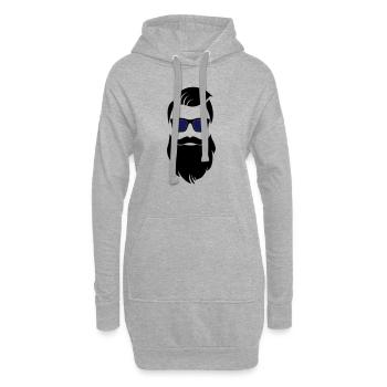 Hipster beard - Hoodie Dress - heather grey - Front