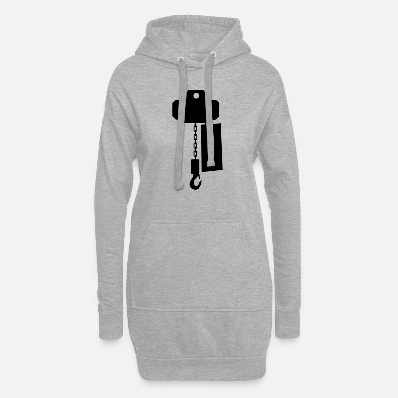 motor_upside_down - Hoodie-Kleid - Grau meliert