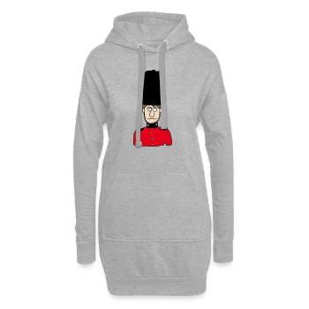 Palastwache England UK Großbritannien Königin Sir - Hoodie-Kleid - Grau meliert - Vorne