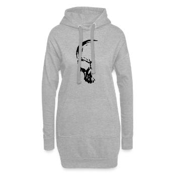 Skull, totenkopf, schädel, mensch, tod, - Hoodie-Kleid - Grau meliert - Vorne