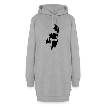 Skull - Hoodie-Kleid - Grau meliert - Vorne