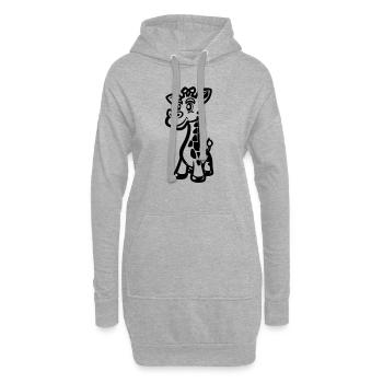 giraffe tier - Hoodie-Kleid - Grau meliert - Vorne