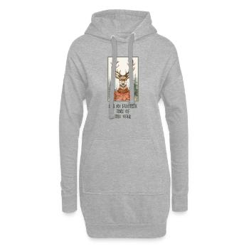 Cerf d’hiver Noël drôles d’images - Sweat-shirt à capuche long Femme - gris chiné - Devant