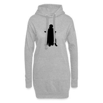 biker - Sweat-shirt à capuche long Femme - gris chiné - Devant