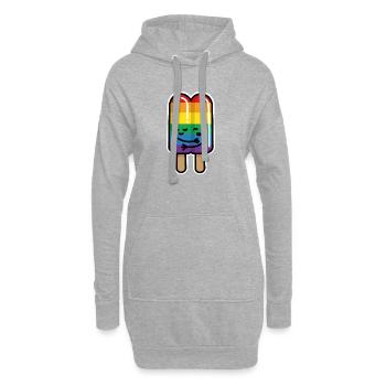 Bande de glaces gays sur le drapeau arc-en-ciel tige LGBT - Sweat-shirt à capuche long Femme - gris chiné - Devant