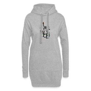 Un jour j'irai à New-York avec toi - Sweat-shirt à capuche long Femme - gris chiné - Devant