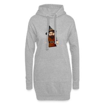 Der gefährliche Räuber als Puppen Theater Figur - Hoodie-Kleid - Grau meliert - Vorne